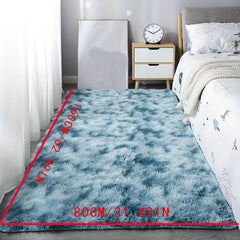 Soft Fluffy Shag Area Rug Tie Dyed Modern Decor Non Slip Pet Friendly Boys