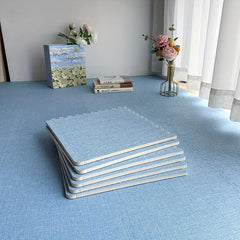 10pcs Linen Floor Interlocking Mat Seat Mat Square Carpet Fluffy Area Rug
