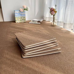 10pcs Linen Floor Interlocking Mat Seat Mat Square Carpet Fluffy Area Rug