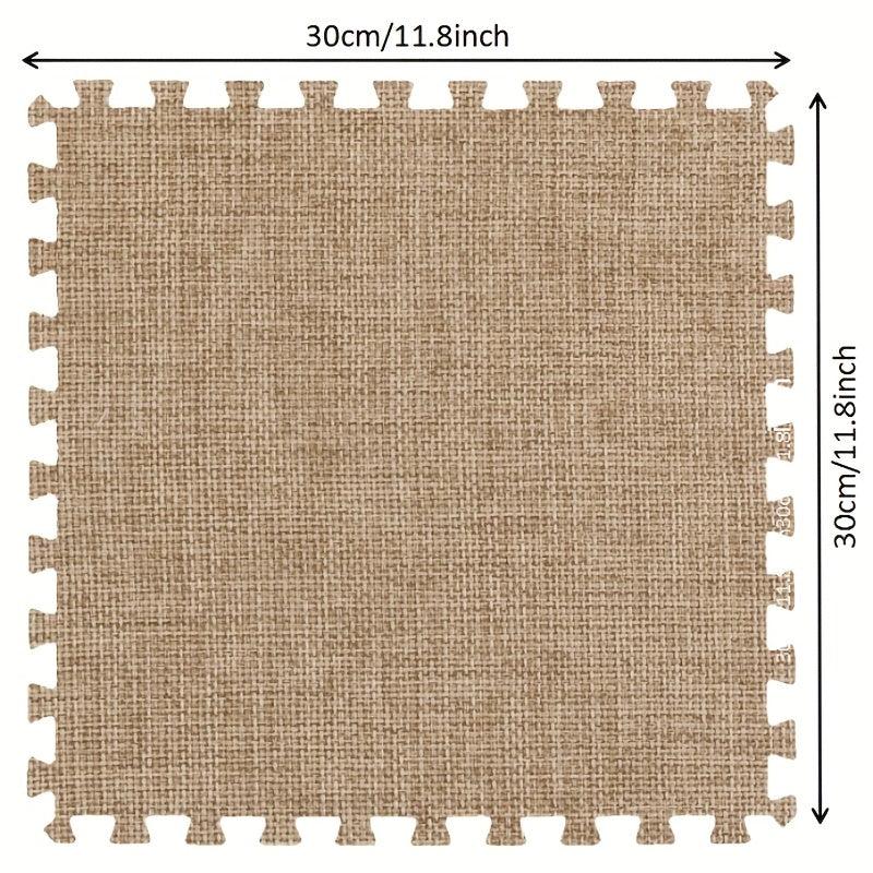 10pcs Linen Floor Interlocking Mat Seat Mat Square Carpet Fluffy Area Rug