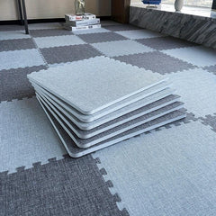 10pcs Linen Floor Interlocking Mat Seat Mat Square Carpet Fluffy Area Rug