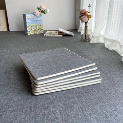 10pcs Linen Floor Interlocking Mat Seat Mat Square Carpet Fluffy Area Rug