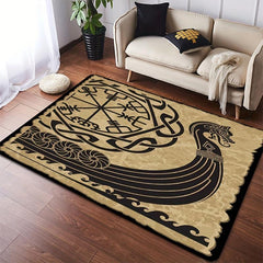 Vintage Viking Rune Rugs Soft Carpet for Home Office Hallway