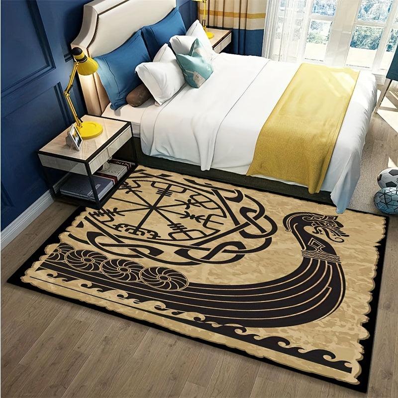 Vintage Viking Rune Rugs Soft Carpet for Home Office Hallway