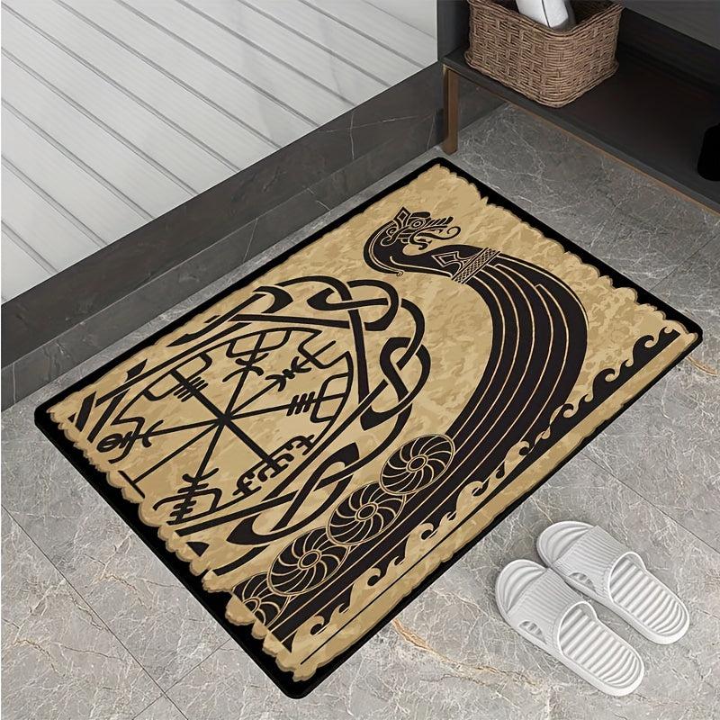 Vintage Viking Rune Rugs Soft Carpet for Home Office Hallway