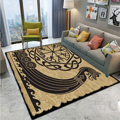Vintage Viking Rune Rugs Soft Carpet for Home Office Hallway