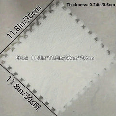 6pcs Plush Puzzle Foam Floor Mat Square Interlocking Carpet Fluffy Area Rug