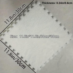 6pcs Plush Puzzle Foam Floor Mat Square Interlocking Carpet Fluffy Area Rug