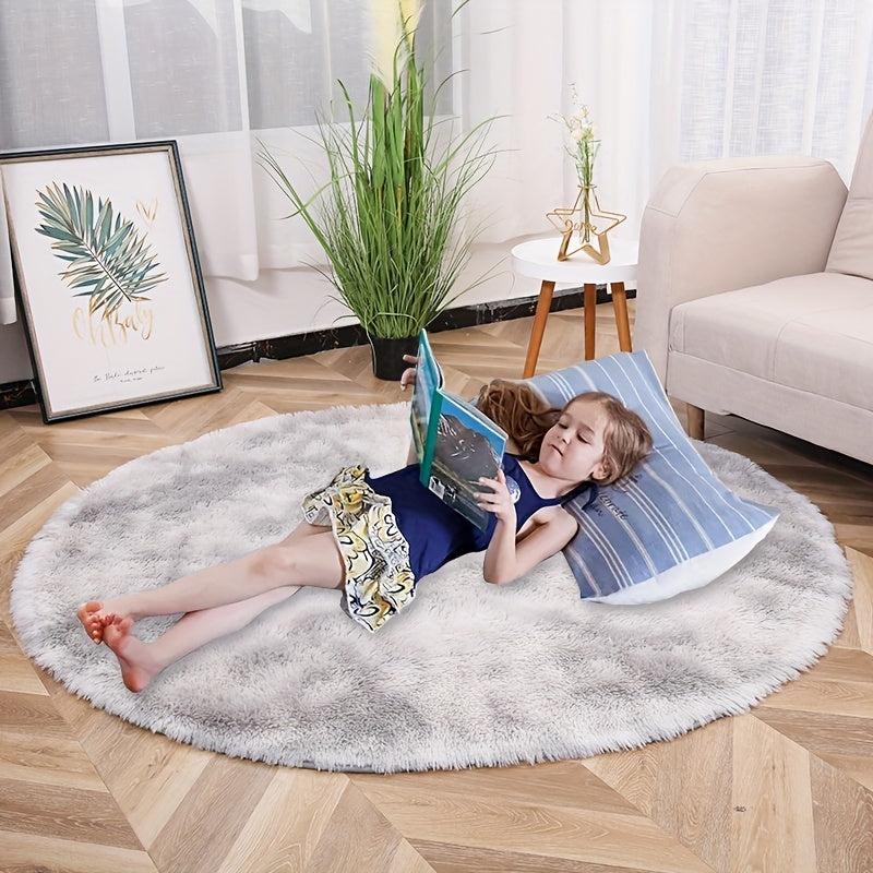 Tie Dye Plush PV Velvet Area Rug - American Style Round Floor Decor