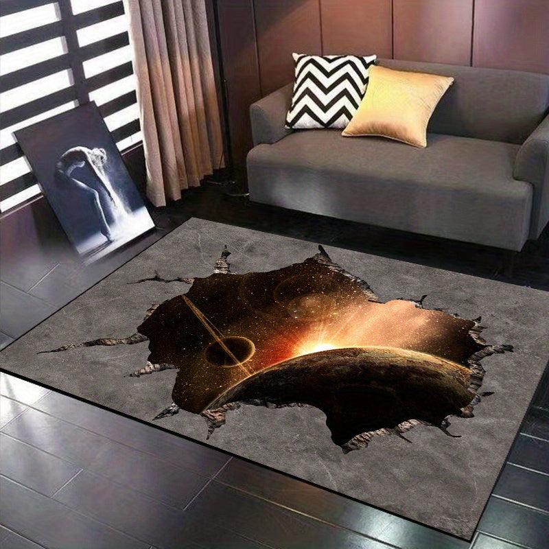Golden Diamond Fleece Carpet Living Room Bedroom Coffee Table Mat Soft Non-slip