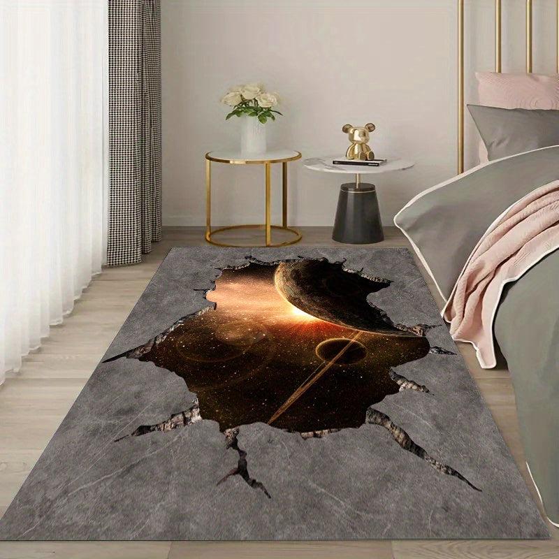 Golden Diamond Fleece Carpet Living Room Bedroom Coffee Table Mat Soft Non-slip