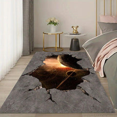 Golden Diamond Fleece Carpet Living Room Bedroom Coffee Table Mat Soft Non-slip