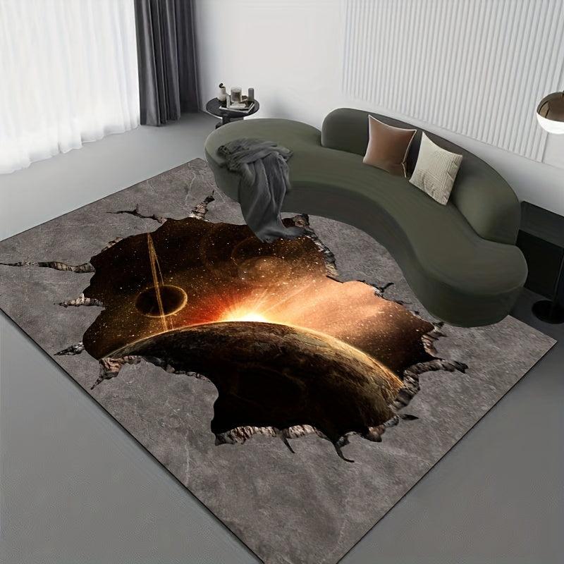 Golden Diamond Fleece Carpet Living Room Bedroom Coffee Table Mat Soft Non-slip