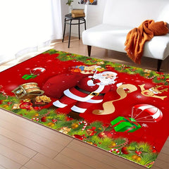 Christmas Area Rug Non Slip Backing, Bedroom Living Room Decor Xmas Tree Mat