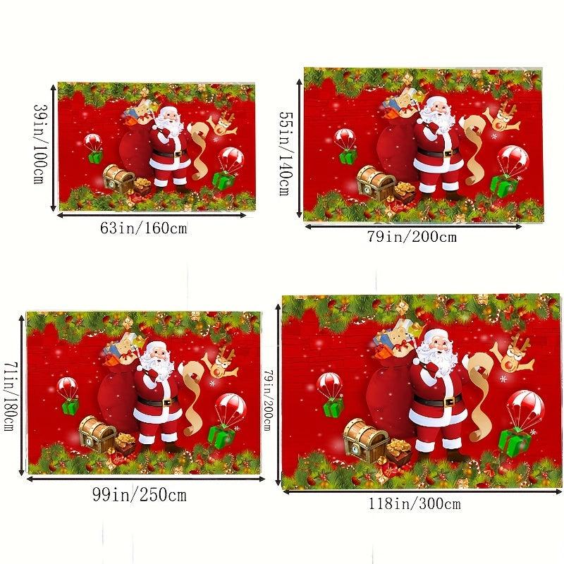 Christmas Area Rug Non Slip Backing, Bedroom Living Room Decor Xmas Tree Mat