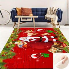 Christmas Area Rug Non Slip Backing, Bedroom Living Room Decor Xmas Tree Mat