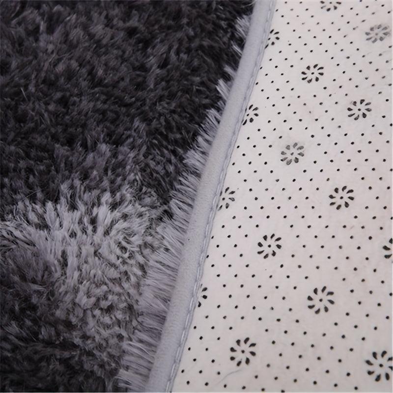 Soft Tie-Dyed Plush Area Rug Washable Shag Furry Carpet for Bedroom Living Room