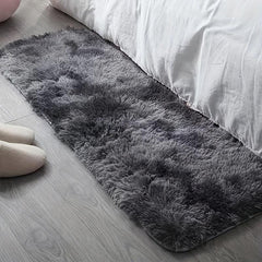 Soft Tie-Dyed Plush Area Rug Washable Shag Furry Carpet for Bedroom Living Room