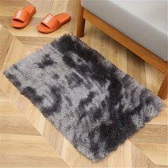 Soft Tie-Dyed Plush Area Rug Washable Shag Furry Carpet for Bedroom Living Room