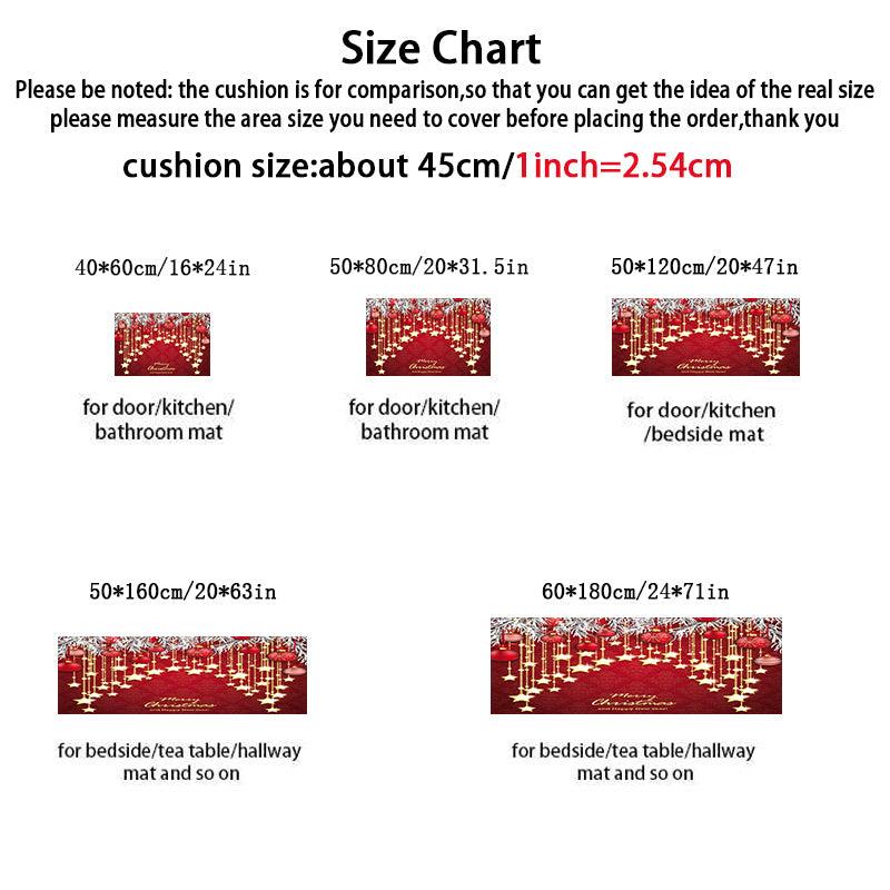 Christmas Runner Rug Non-slip Absorbent Carpet 5 Sizes