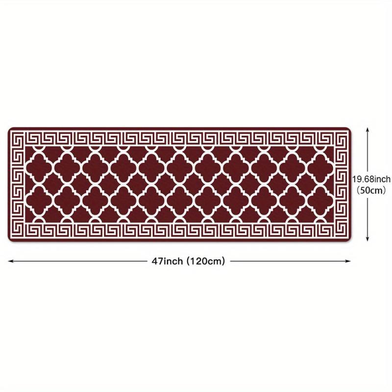 Geometric Anti-fatigue Kitchen Mat Soft Moroccan Anti-slip Hallway Balcon