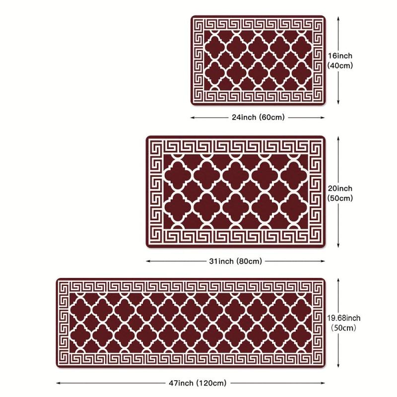 Geometric Anti-fatigue Kitchen Mat Soft Moroccan Anti-slip Hallway Balcon