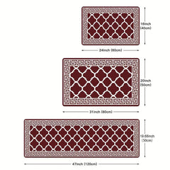 Geometric Anti-fatigue Kitchen Mat Soft Moroccan Anti-slip Hallway Balcon