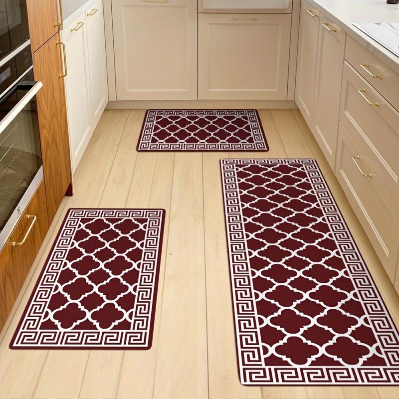 Geometric Anti-fatigue Kitchen Mat Soft Moroccan Anti-slip Hallway Balcon