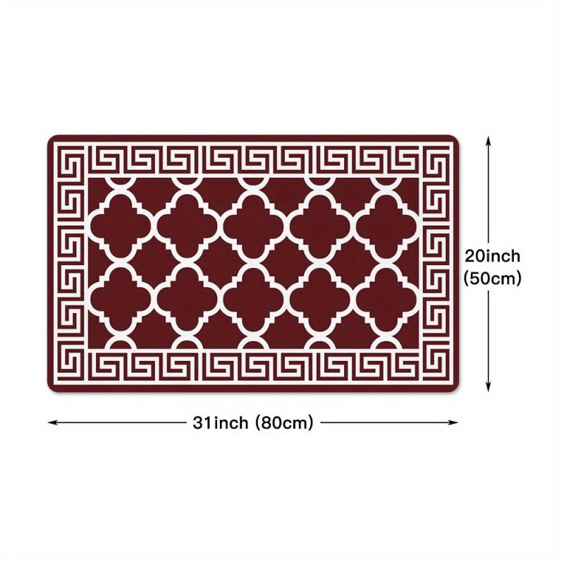 Geometric Anti-fatigue Kitchen Mat Soft Moroccan Anti-slip Hallway Balcon