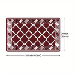 Geometric Anti-fatigue Kitchen Mat Soft Moroccan Anti-slip Hallway Balcon