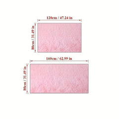 Pink Shaggy Rug Suits Living Room / Bedroom, Anti-slip & Washable