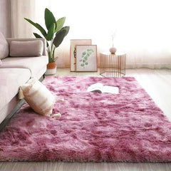 Purple Area Rug Living Room Mat Shaggy Plush Fluffy Home Decor
