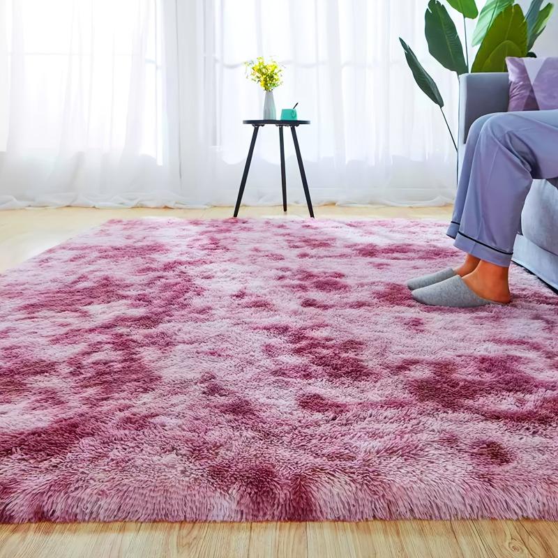 Purple Area Rug Living Room Mat Shaggy Plush Fluffy Home Decor