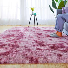 Purple Area Rug Living Room Mat Shaggy Plush Fluffy Home Decor