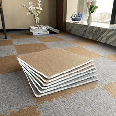 10pcs Linen Floor Interlocking Mat Fluffy Area Rug Anti Slip Comfort Seat Pads