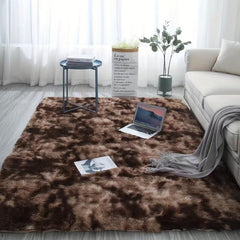 Soft Shag Area Rug Tie Dyed Fluffy Living Room Carpet Furry Plush Throw Rug