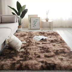 Soft Shag Area Rug Tie Dyed Fluffy Living Room Carpet Furry Plush Throw Rug