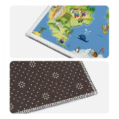Large Kids Room Map Animals Landmarks Rug