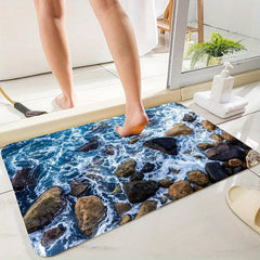 Non Slip Soft Area Rug Flannel Mat Absorbent Moistu