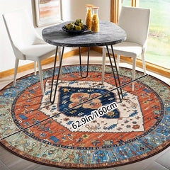 Vintage Persian Small Round Area Rug Soft Bedroom En