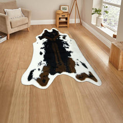 Stylish Faux Fur Cow Print Area Rug - Animal and Home Decor