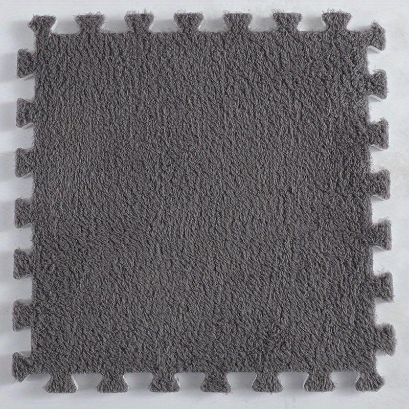 12pcs Plush Puzzle Foam Floor Mat Interlocking Carpet for Bay Windows