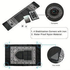 2pcs Portable Travel Prayer Mat With Compass