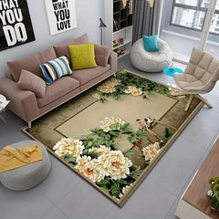 Traditional Floral Area Rug Non-slip Resistant Machine Washable Carpet