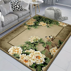 Traditional Floral Area Rug Non-slip Resistant Machine Washable Carpet