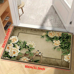 Traditional Floral Area Rug Non-slip Resistant Machine Washable Carpet