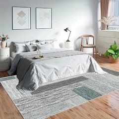 Vintage Geometric Pattern Area Rug Anti-Slip Easy to Clean