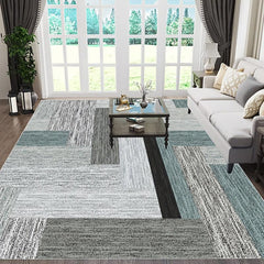 Vintage Geometric Pattern Area Rug Anti-Slip Easy to Clean