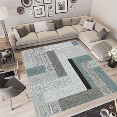 Vintage Geometric Pattern Area Rug Anti-Slip Easy to Clean