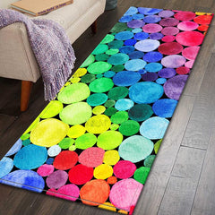 3D Rainbow Stone Area Rug - Non Slip Water Absorbent Bath Rug